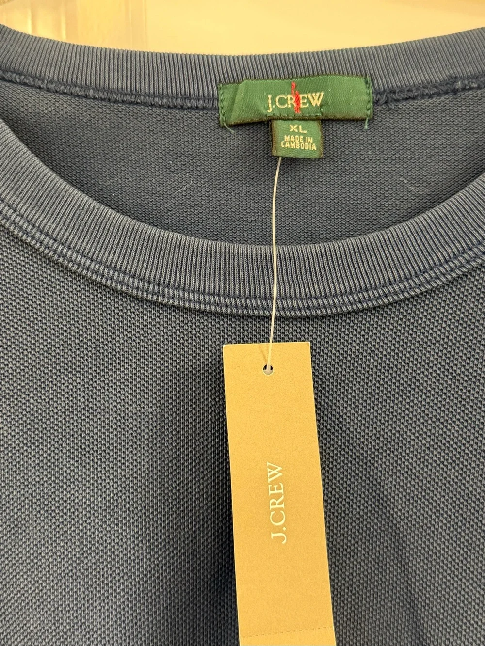 J.Crew men's blue washed piqué pocket t-shirt Size XL 100% cotton